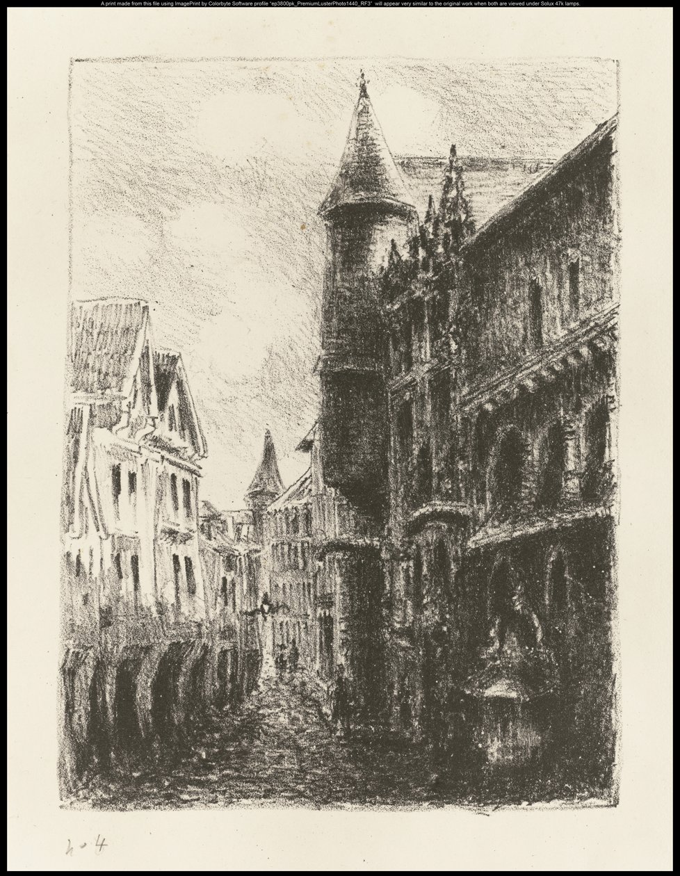 圣罗曼街（Rue Saint-Romain），鲁昂，第1板，1896年 作者 卡米尔·雅各布·毕沙罗