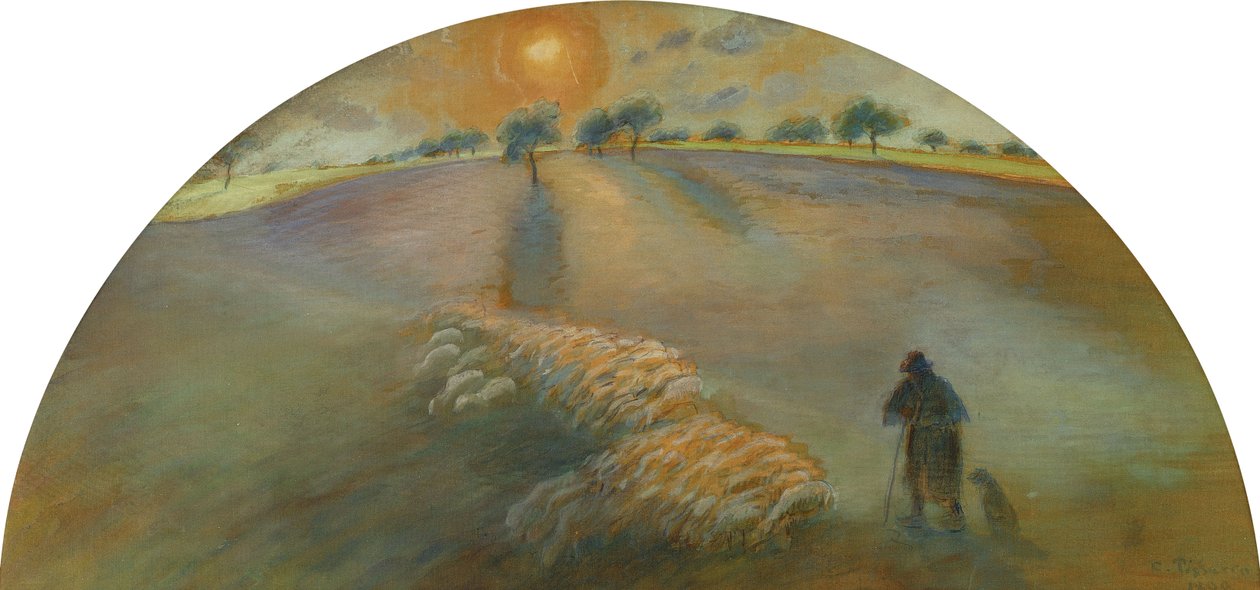牧羊人牧羊人，1890年 作者 卡米尔·雅各布·毕沙罗