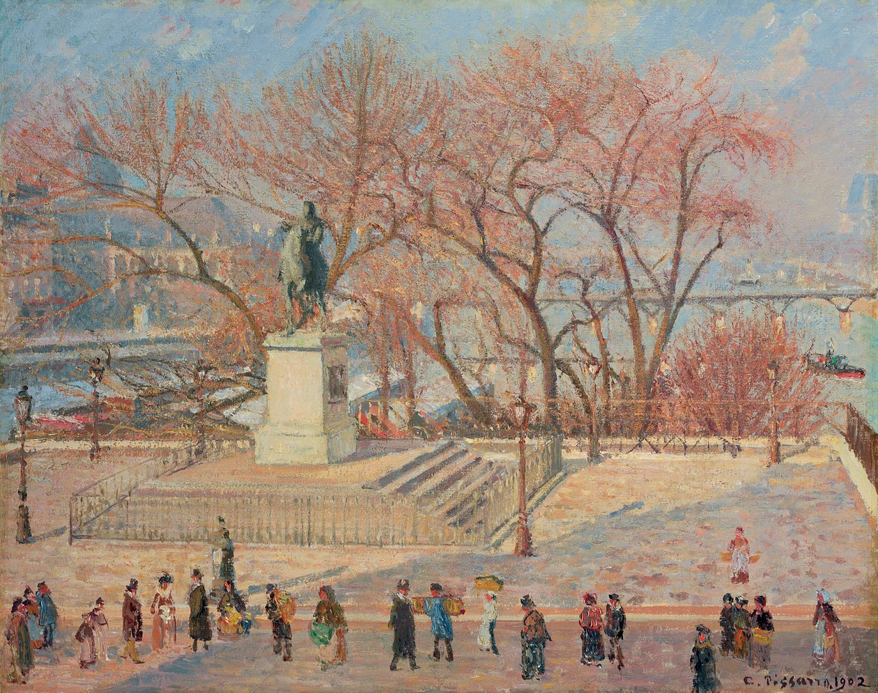 亨利四世雕像，早晨，太阳；亨利四世雕像，马汀，索莱尔，1902年 作者 卡米尔·雅各布·毕沙罗
