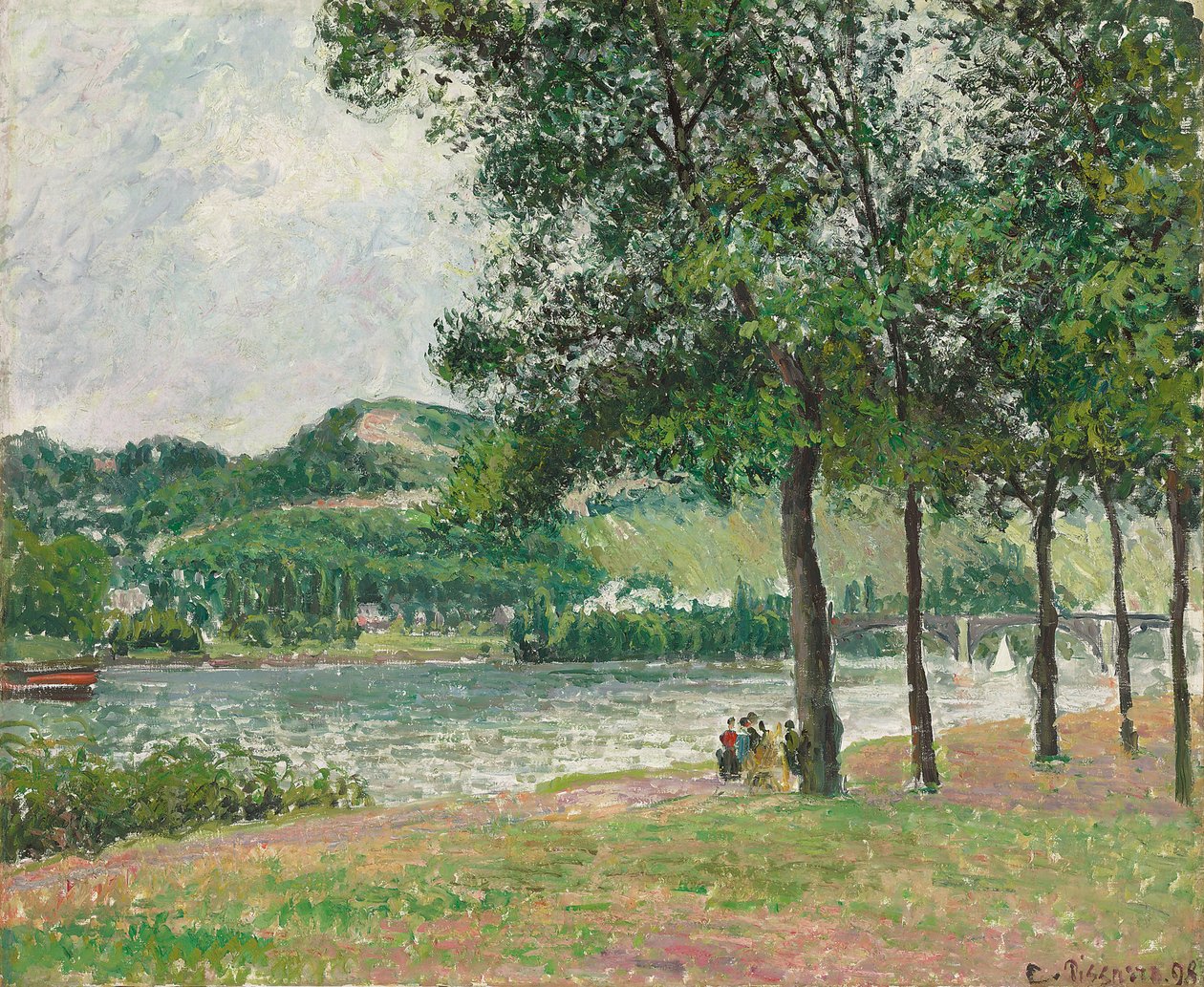 鲁昂的Cours-la-Reine，阴天； 1898年，鲁姆市的Cours-la-Reine， 作者 卡米尔·雅各布·毕沙罗