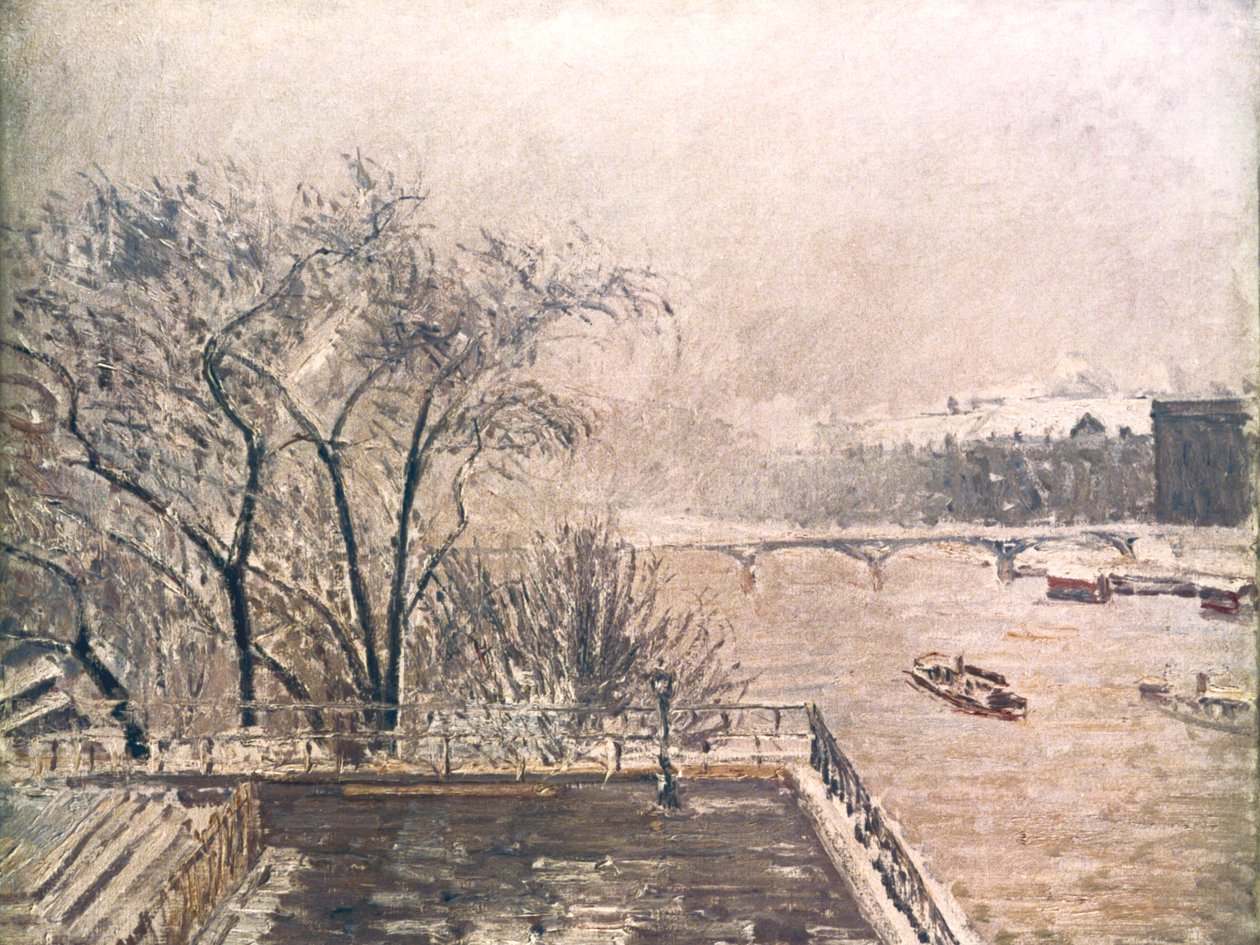 雪下的卢浮宫，1902年 作者 卡米尔·雅各布·毕沙罗