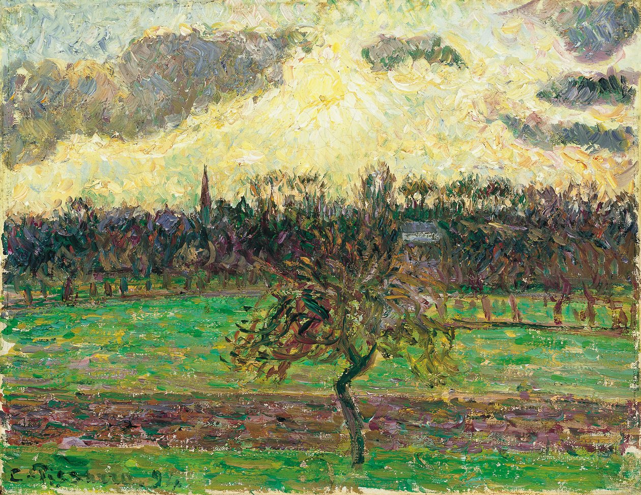 Éragny的草地，苹果树，1894年 作者 卡米尔·雅各布·毕沙罗