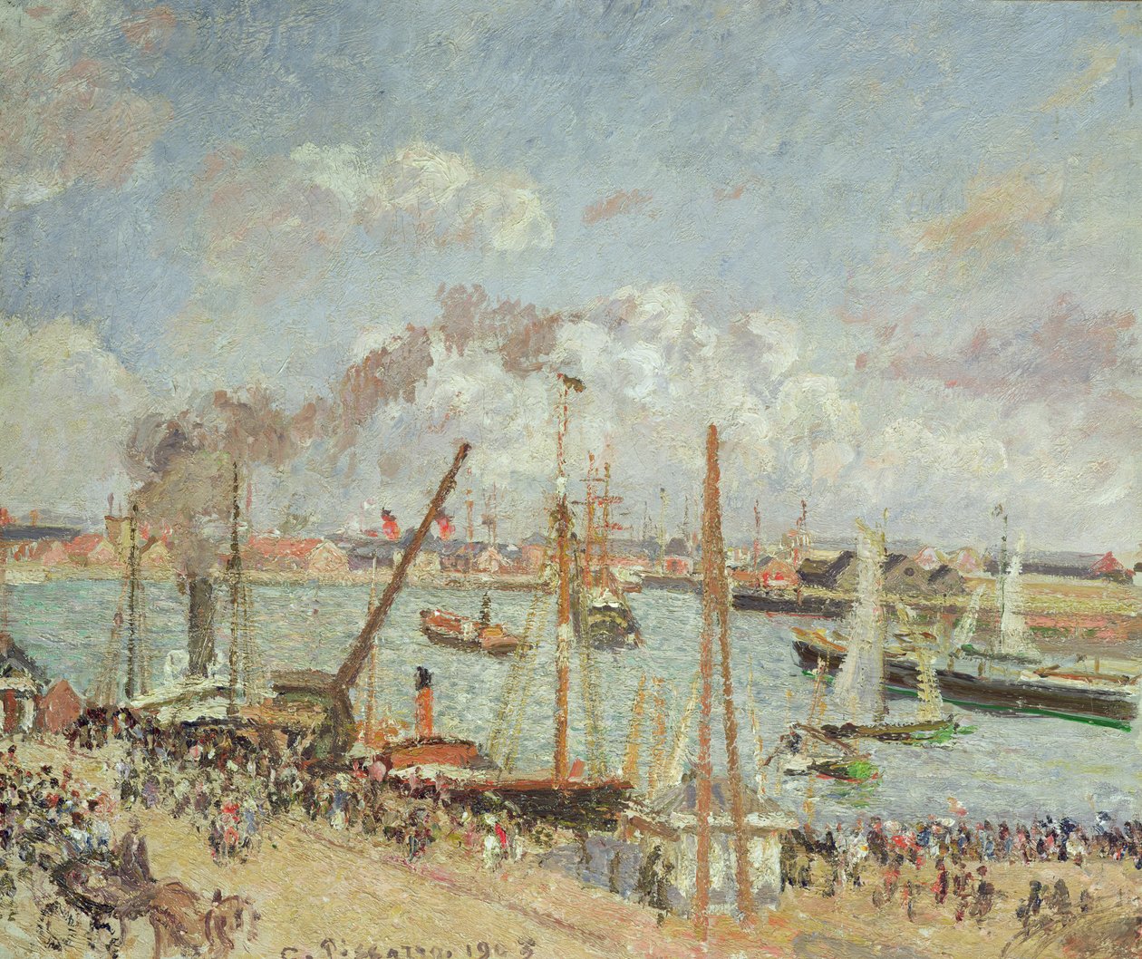 勒阿弗尔港，下午，太阳，1903年 作者 卡米尔·雅各布·毕沙罗