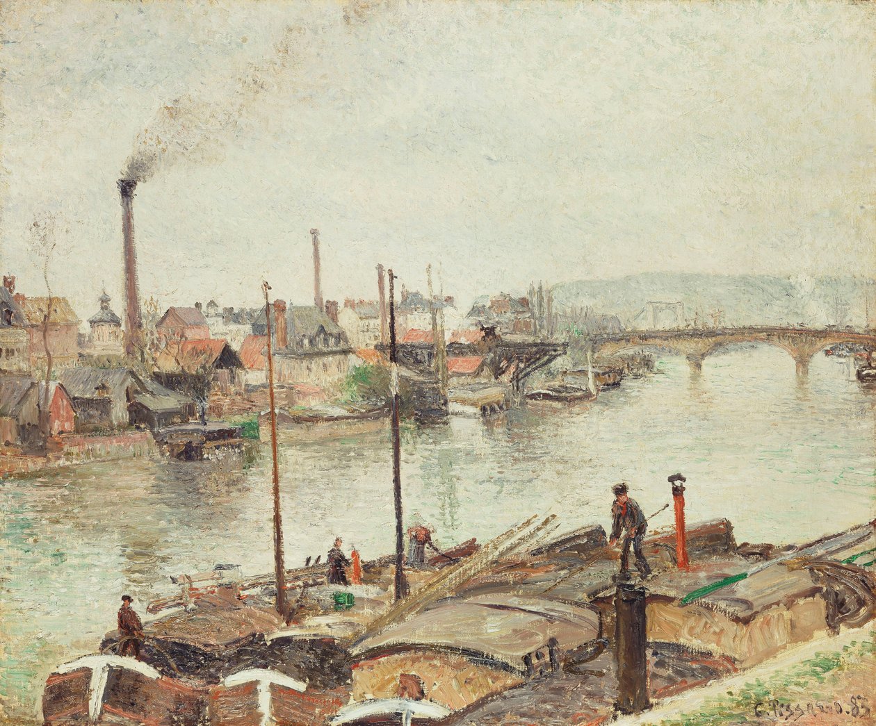 鲁昂港，1883年 作者 卡米尔·雅各布·毕沙罗