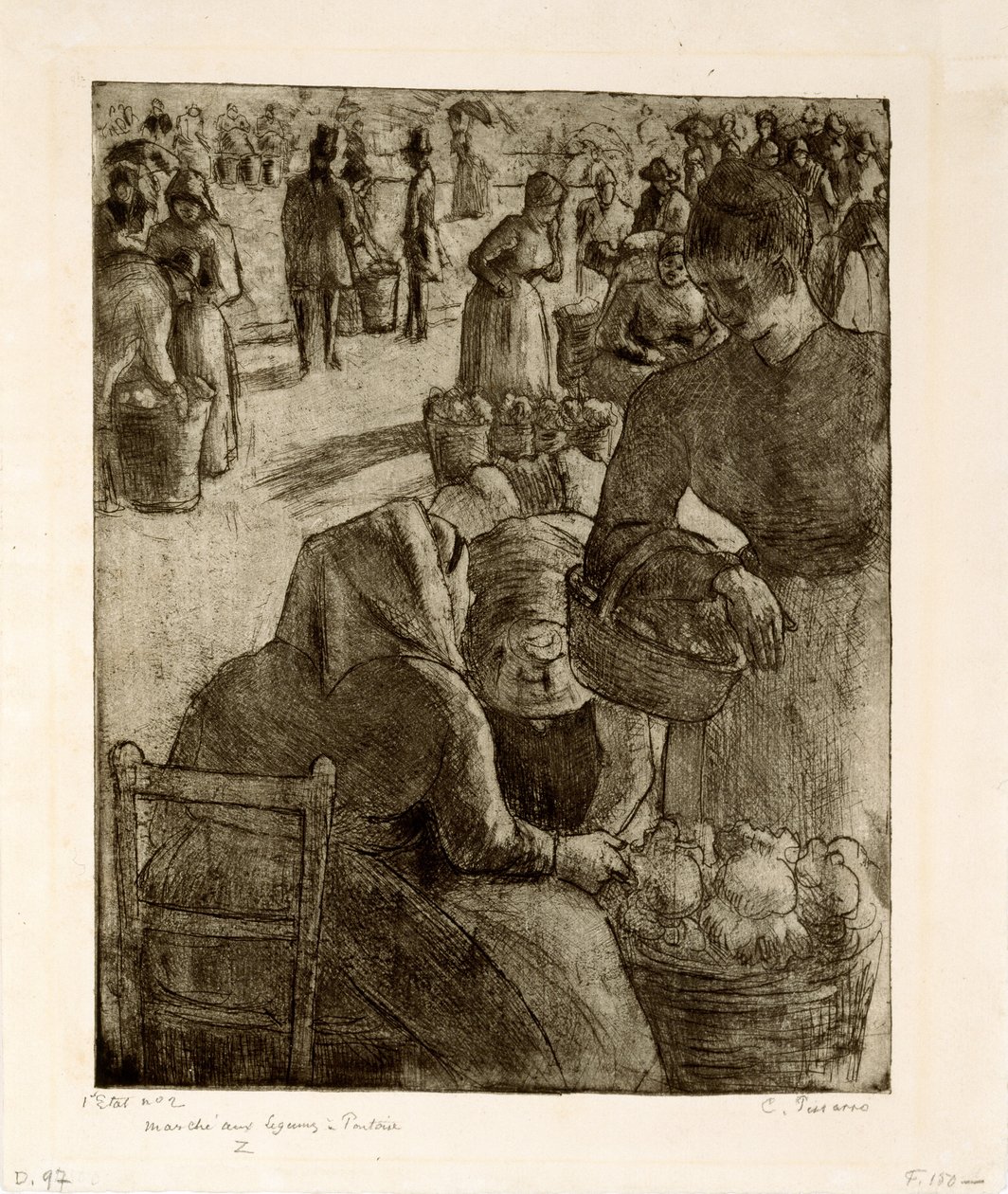 蓬图瓦兹的蔬菜市场，1891年 作者 卡米尔·雅各布·毕沙罗