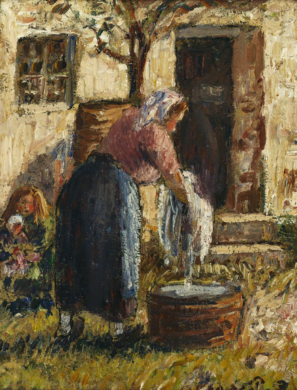 洗衣机女洗衣机，约1898年 作者 卡米尔·雅各布·毕沙罗