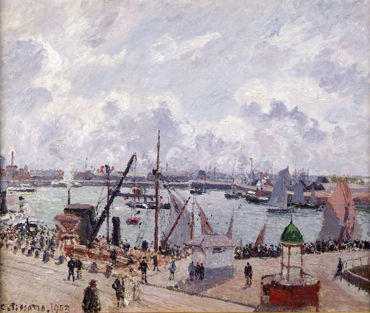 1903年，勒阿弗尔的外港，Quai de Southampton，Honfleur船离开港口 作者 卡米尔·雅各布·毕沙罗