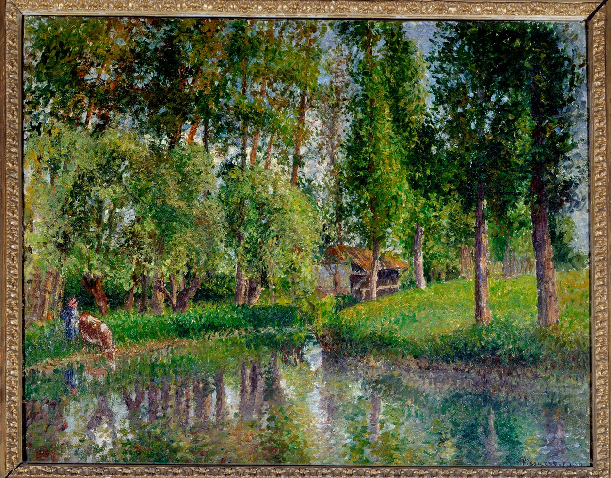 Bazincourt 的洗衣房 Camille Pissarro (1830-1903) 1900 年作画。 0,65x0,81 m 巴黎，奥赛博物馆 作者 卡米尔·雅各布·毕沙罗