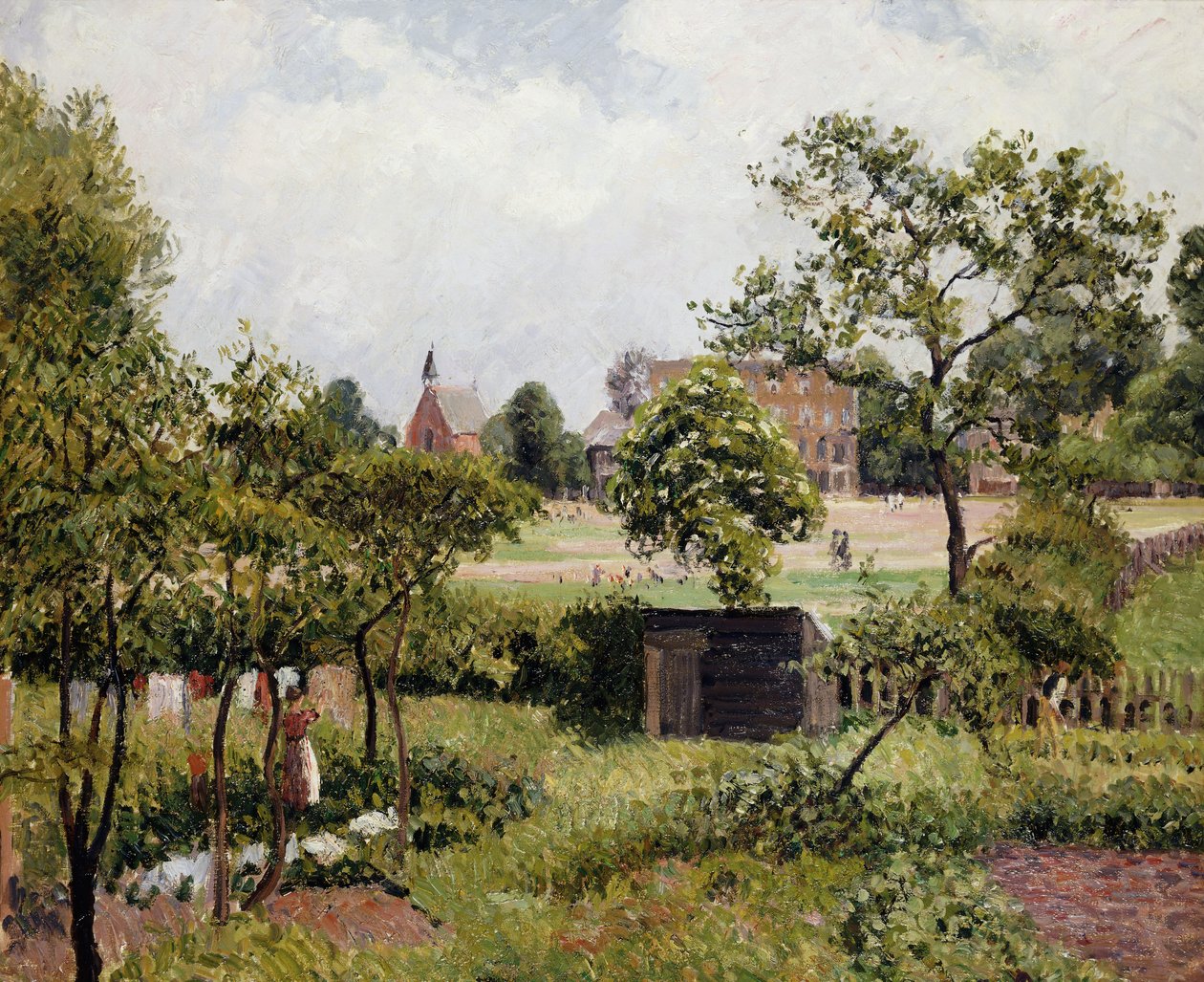 斯坦福布鲁克公园景观；斯坦福布鲁克大街（Vue de Stamford Brook Common），1897年 作者 卡米尔·雅各布·毕沙罗