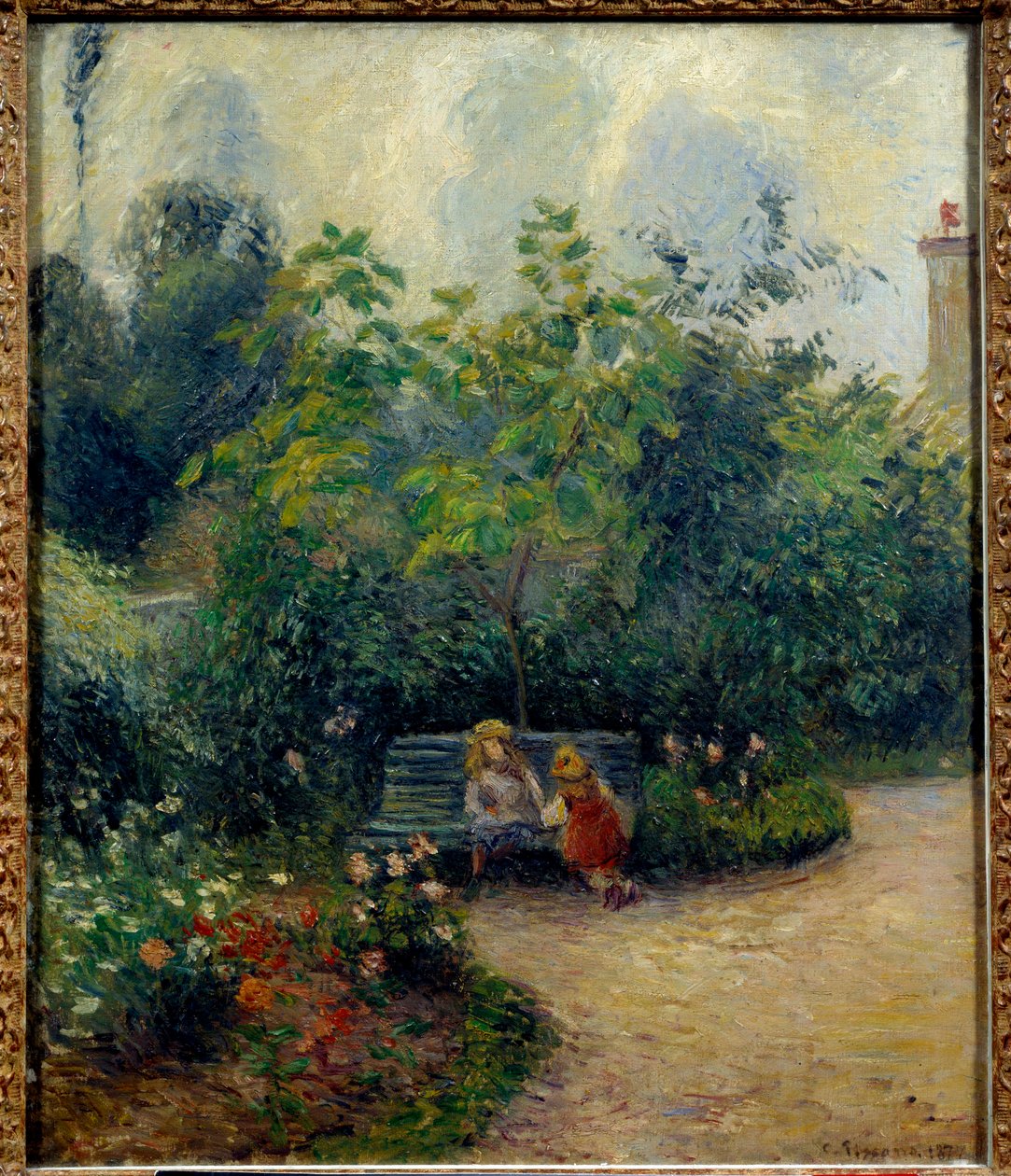 冬宫（马图林花园）花园的一角 Camille Pissarro (1830-1903) 1877 年作画。昏暗 0.55 x 0.46m 巴黎，奥赛博物馆 作者 卡米尔·雅各布·毕沙罗