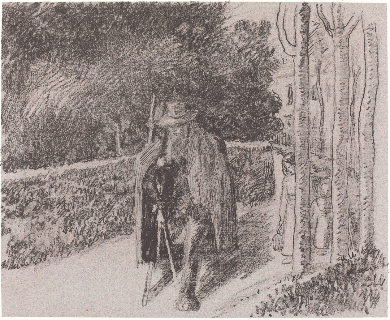 拄着拐杖的乞丐(Mendiant a la bequille) 作者 卡米尔·毕沙罗