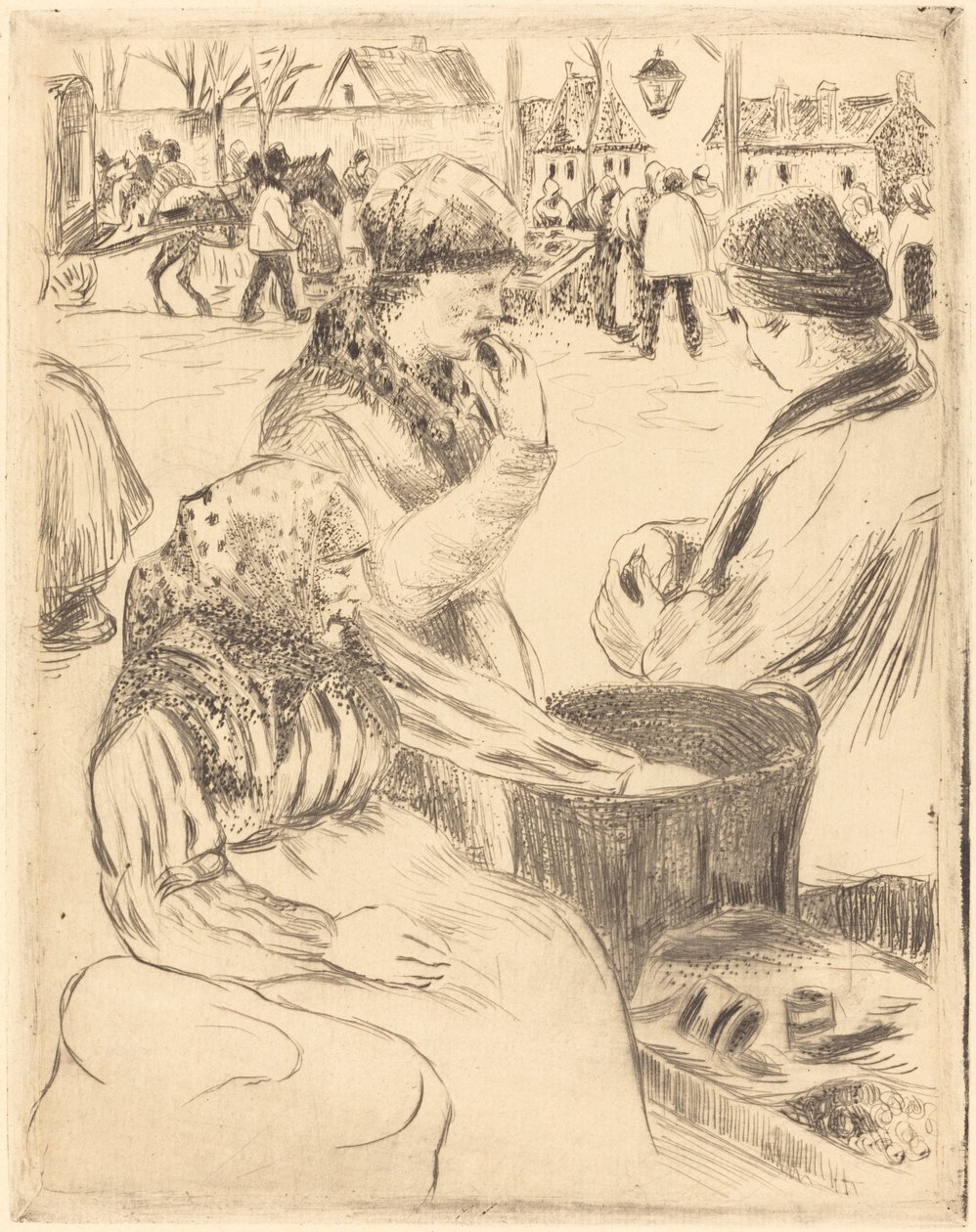 Chestnut Vendors Marchands de marrons, 1878年。 作者 卡米尔·毕沙罗