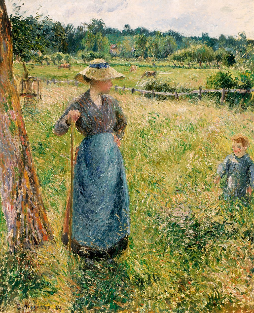 法语  La Faneuse
西班牙语：La forrajera  La forrajera 作者 卡米尔·毕沙罗