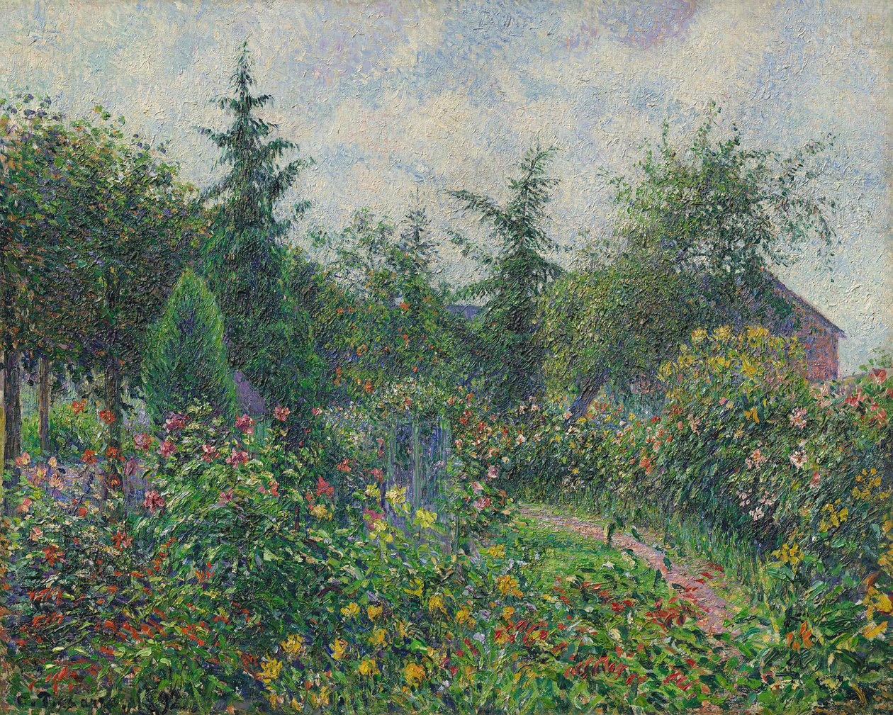 奥克塔夫-米尔波的花园和鸡舍，Les Damps，1892年。 作者 卡米尔·毕沙罗