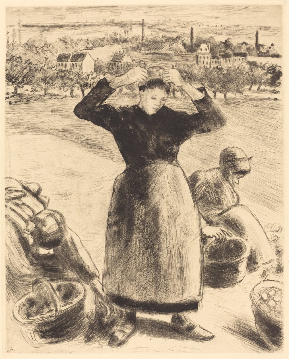 采集土豆 Recolte de pommes de terre, 1886年。 作者 卡米尔·毕沙罗