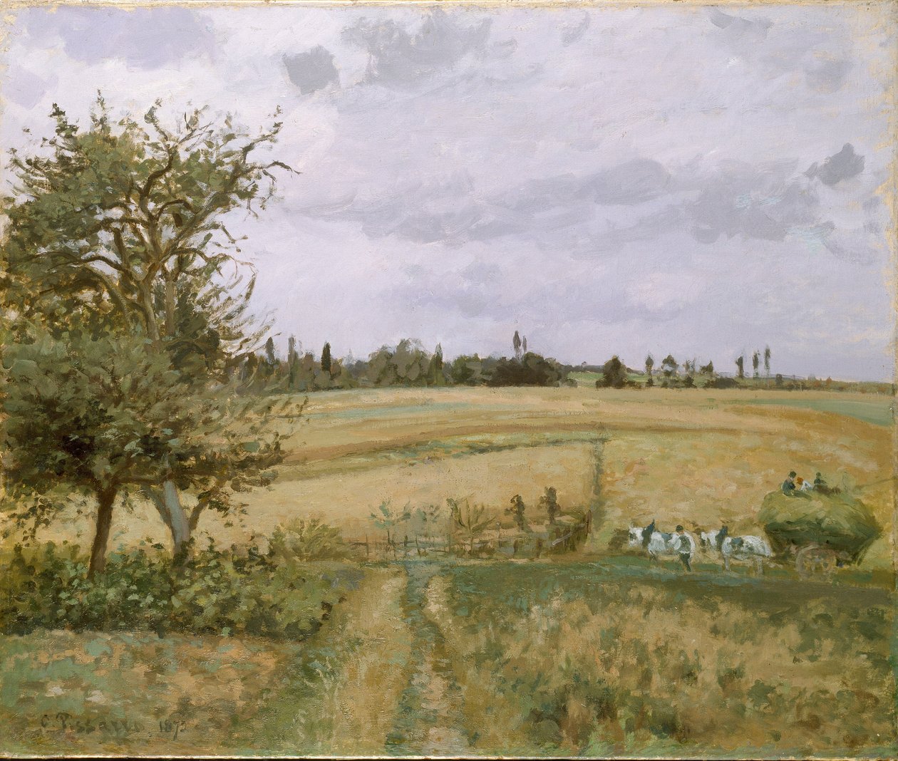 蓬图瓦兹的风景，1872年 作者 卡米尔·毕沙罗