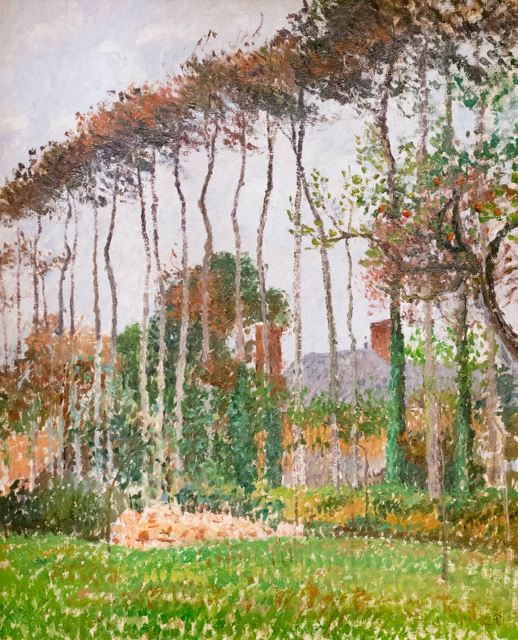 瓦伦日维尔的风景，c。 1889（布面油画） 作者 卡米尔·毕沙罗