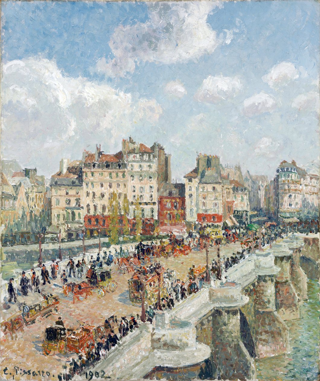 新桥（Le Pont Neuf）--卡米耶-皮萨罗（1830-1903 年）的画作，布面油画（55x46.5 厘米） 作者 卡米尔·毕沙罗