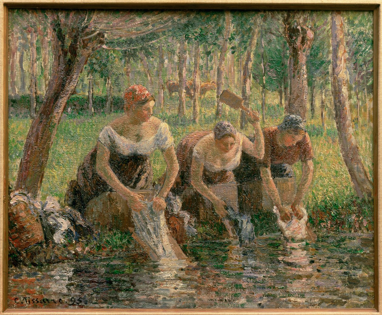 Les lavandieres ... （布面油画） 作者 卡米尔·毕沙罗