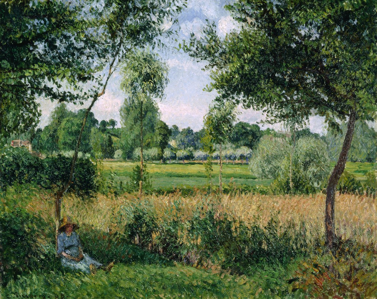 早晨的阳光效果，Eragny，1899年 作者 卡米尔·雅各布·毕沙罗