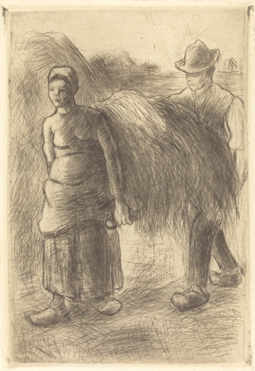 搬运干草的农民 Paysans portant du foin, 1900. 作者 卡米尔·毕沙罗