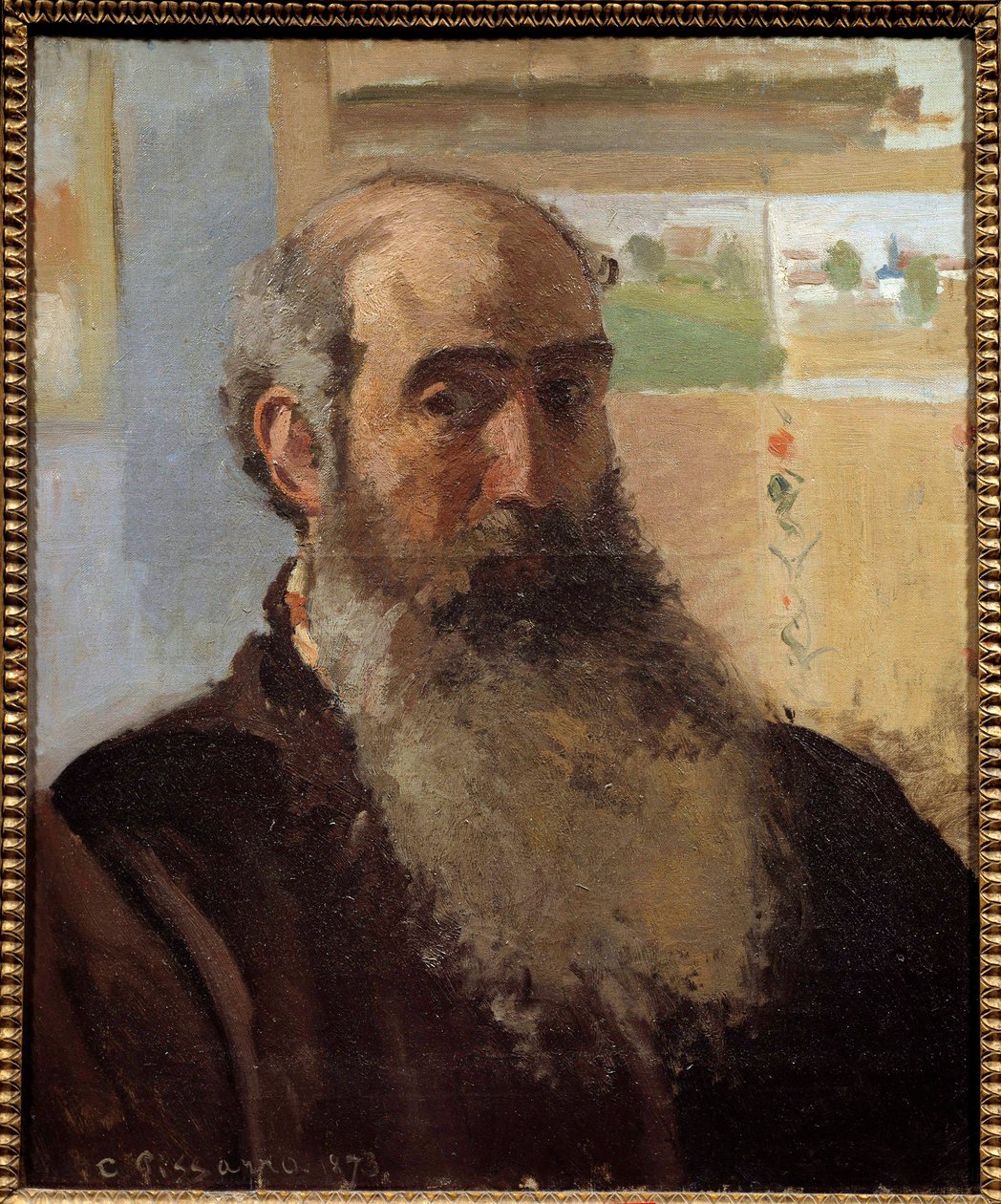 Camille Pissarro (1830-1903) 1873 年的自画像绘画。 0,56x0,46 m 巴黎，奥赛博物馆 作者 卡米尔·雅各布·毕沙罗