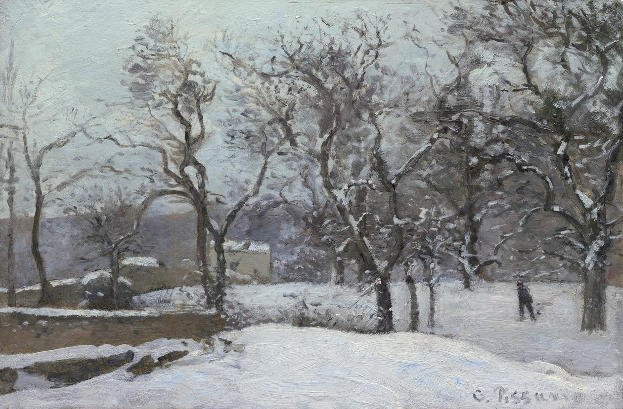 卢维森的雪，约1870年。 作者 卡米尔·毕沙罗