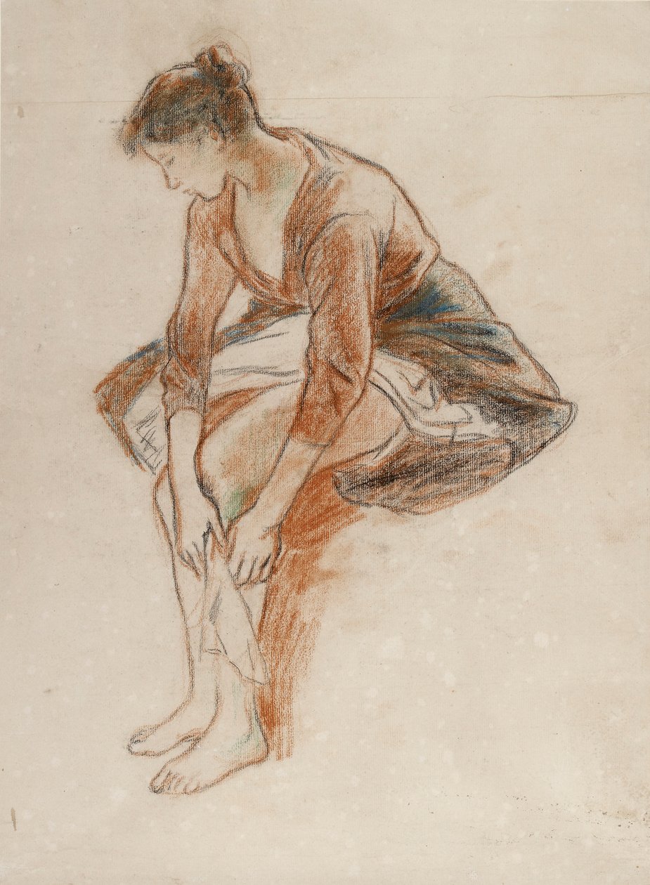 年轻女子沐浴腿部的研究，约1894年 作者 卡米尔·毕沙罗