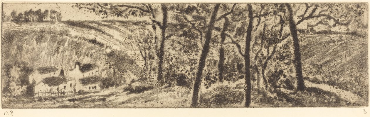 长长的风景 Paysage en long, 1879年。 作者 卡米尔·毕沙罗