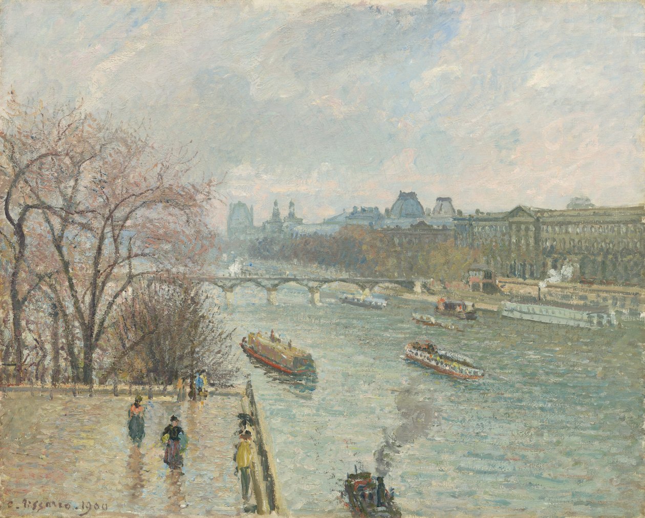 The Louvre, Afternoon, Rainy Weather (First Series) 作者 卡米尔·毕沙罗