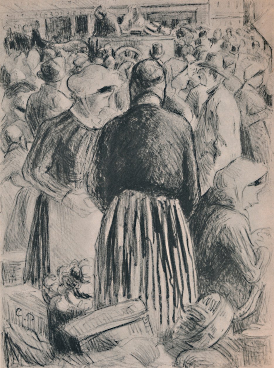 蓬图瓦兹市场，1895年，1946年 作者 卡米尔·雅各布·毕沙罗
