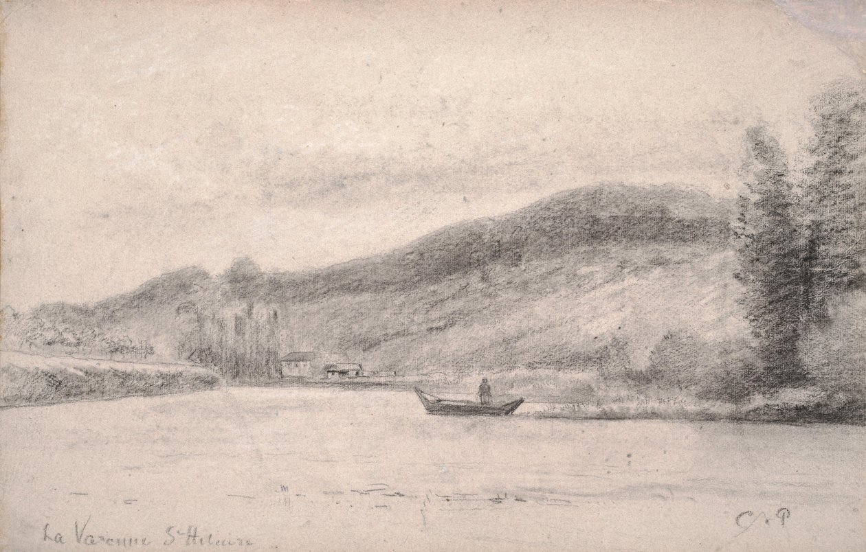 瓦讷-圣希勒尔的马恩河，1863-65年 作者 卡米尔·雅各布·毕沙罗