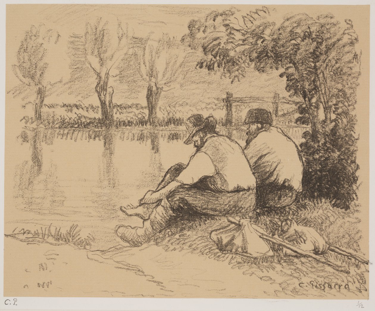 流浪汉，约1894年（石版画） 作者 卡米尔·雅各布·毕沙罗