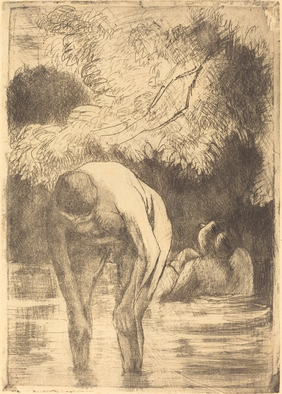 两个洗澡的女人 Les deux baigneuses, 1895年。 作者 卡米尔·毕沙罗