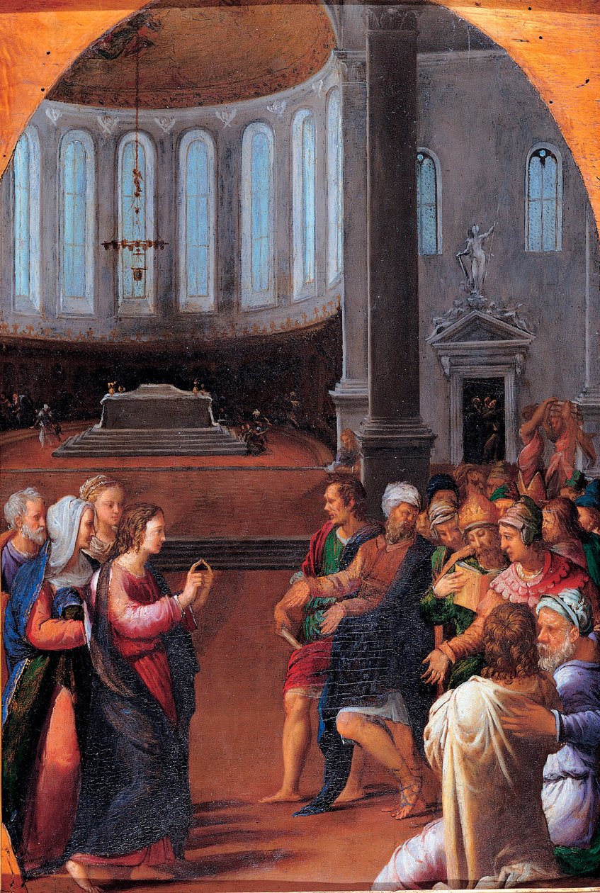《医生中的基督》 卡米洛·菲利皮 (Camillo Filippi)（1500-1574 年）绘画 木板油画 1550 尺寸 47x33 厘米 罗马卡皮托利尼博物馆 作者 卡米洛·菲利皮（Camillo Filippi）