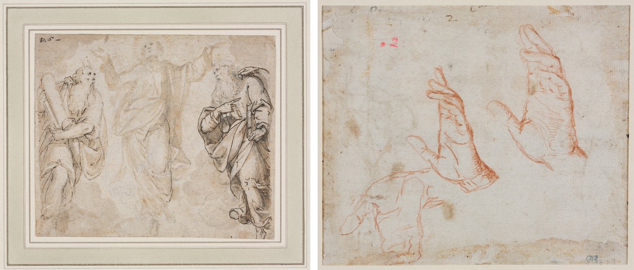 变容（正面）；手的研究（背面） 作者 卡米洛·普罗卡西尼（Camillo Procaccini）