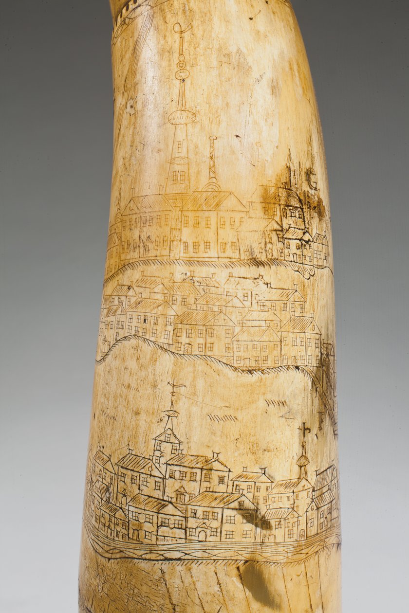 粉角，刻有魁北克地区圣劳伦斯河地图，约1759年（角）（另见997377-79） 作者 加拿大学校