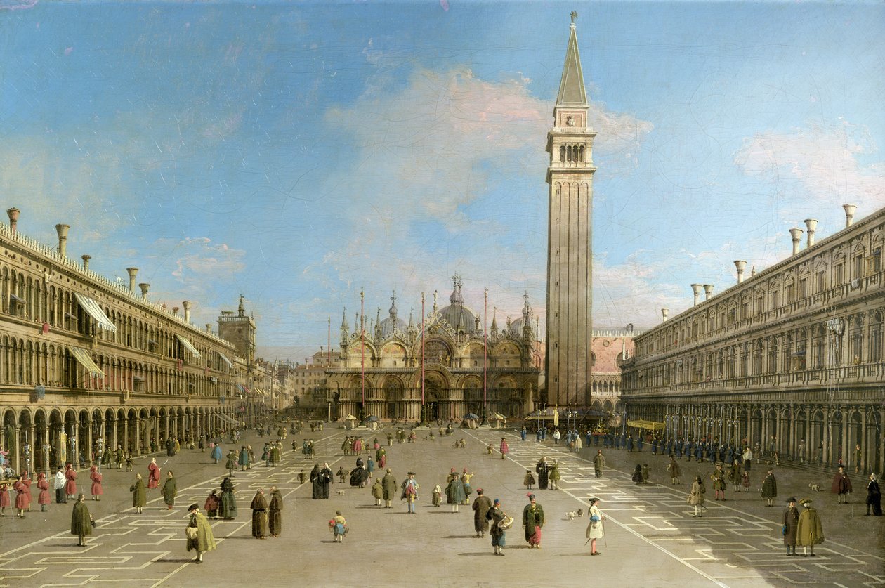圣马可广场望向圣马可大教堂 作者 乔瓦尼·安东尼奥运河（Canaletto）
