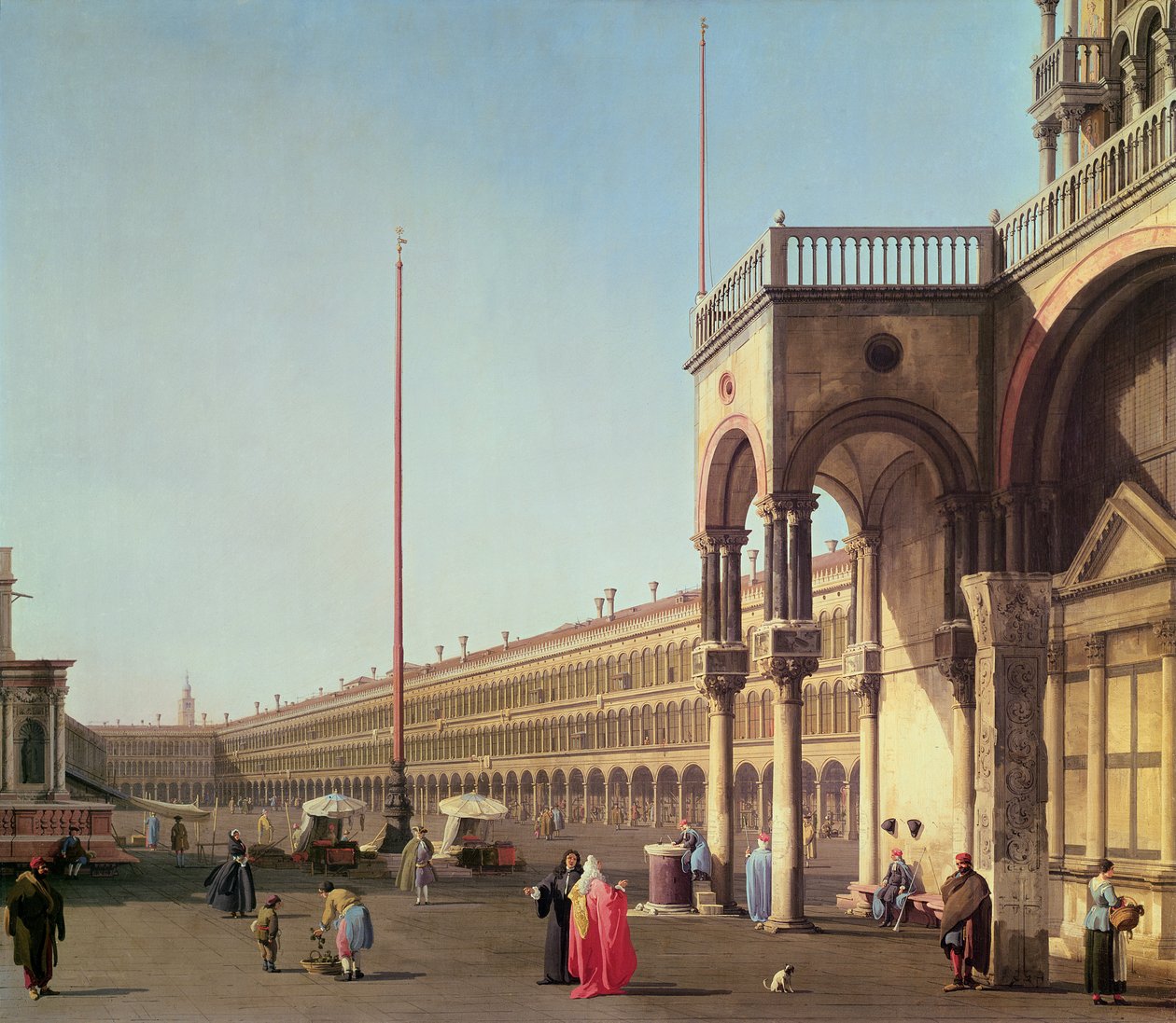 位于威尼斯Piazzetta的Piazza di San Marco广场 作者 乔瓦尼·安东尼奥运河（Canaletto）