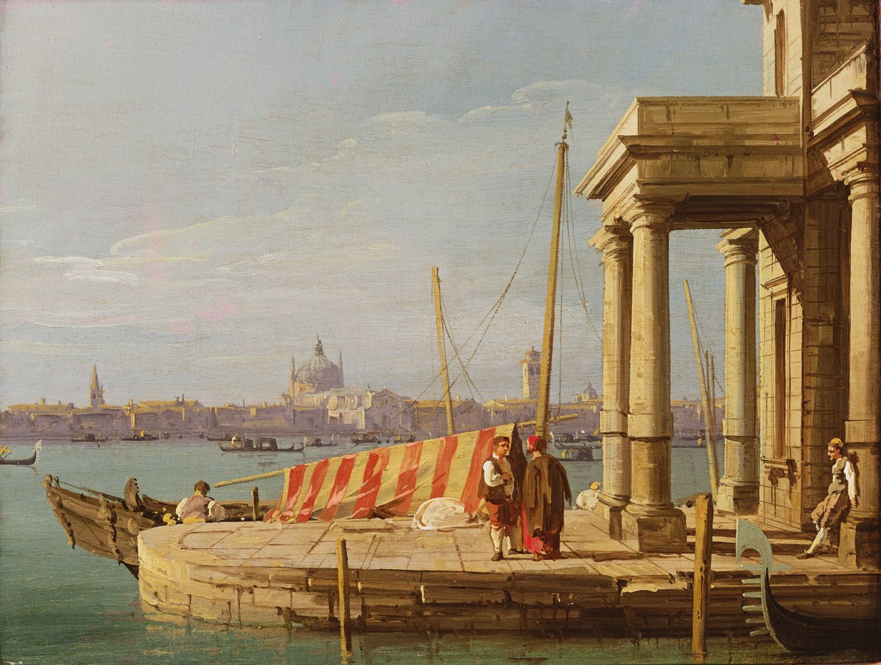Dogano的码头，威尼斯 作者 乔瓦尼·安东尼奥运河（Canaletto）