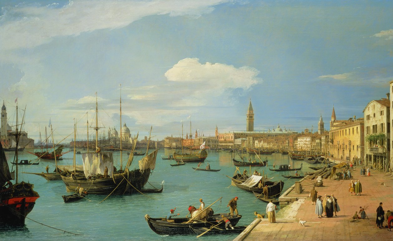 Riva degli Schiavoni，向西看 作者 乔瓦尼·安东尼奥运河（Canaletto）
