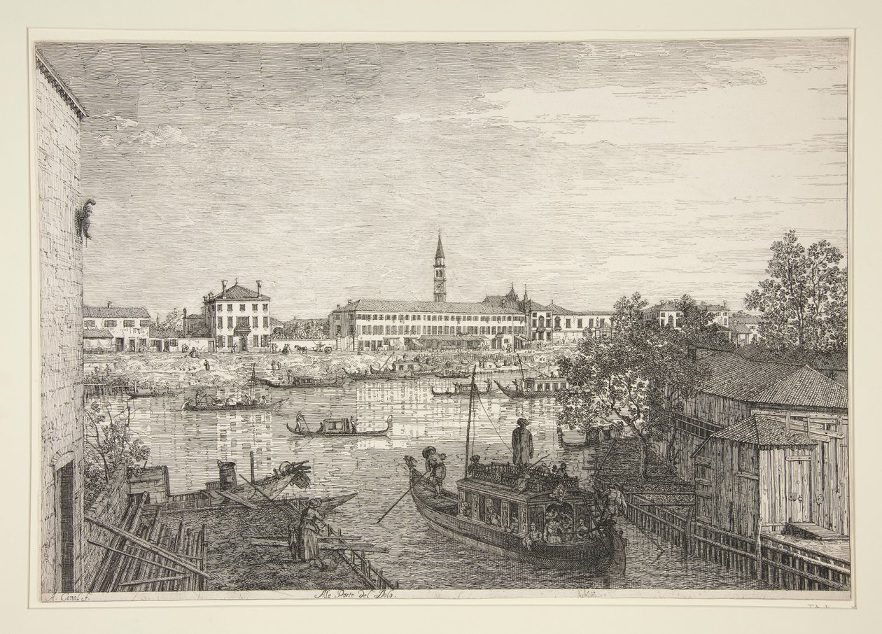 Ale Porte del Dolo（在多罗的水闸），选自 Vedute（风景）系列 作者 卡纳莱托（乔瓦尼安东尼奥运河）