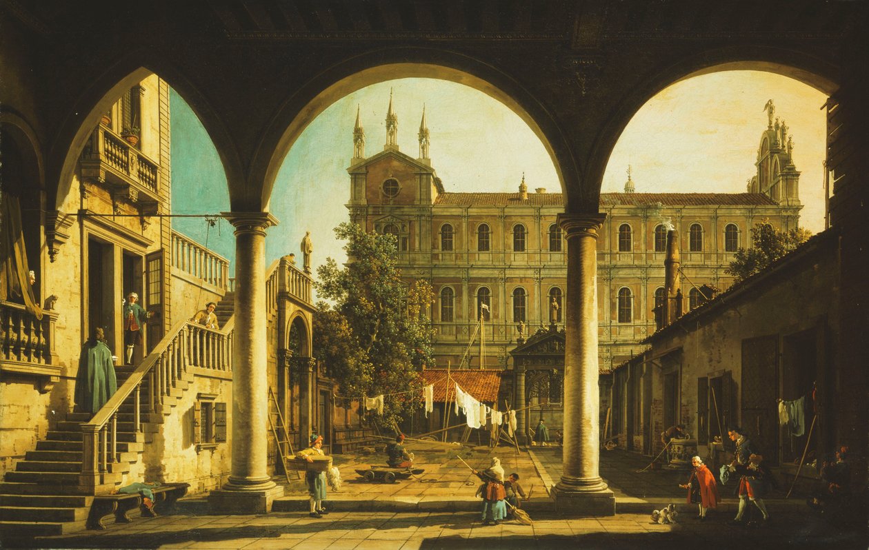 格里法尔科尼·洛丹宫（Palazzo Grifalconi-Loredan）的威尼斯Scuola di San Marco随想曲， 作者 乔瓦尼·安东尼奥运河（Canaletto）