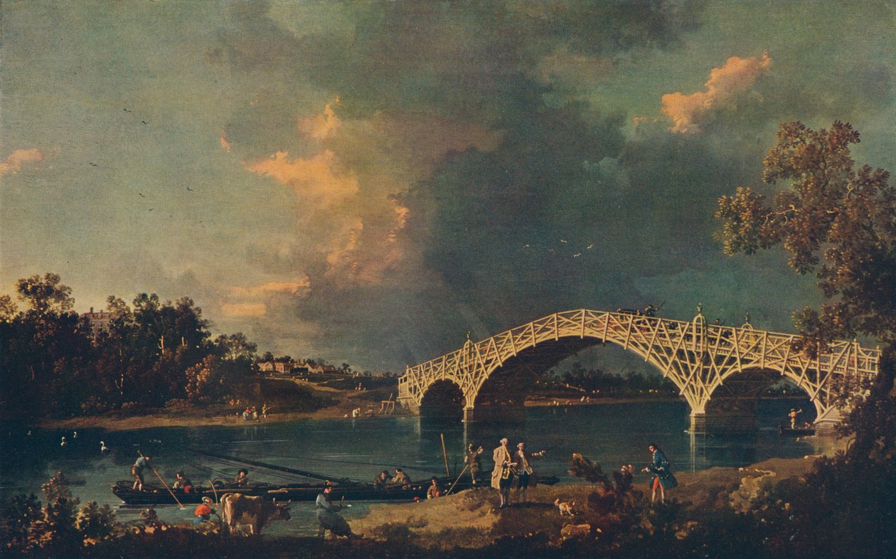 旧沃尔顿桥，1754年 作者 乔瓦尼·安东尼奥运河（Canaletto）