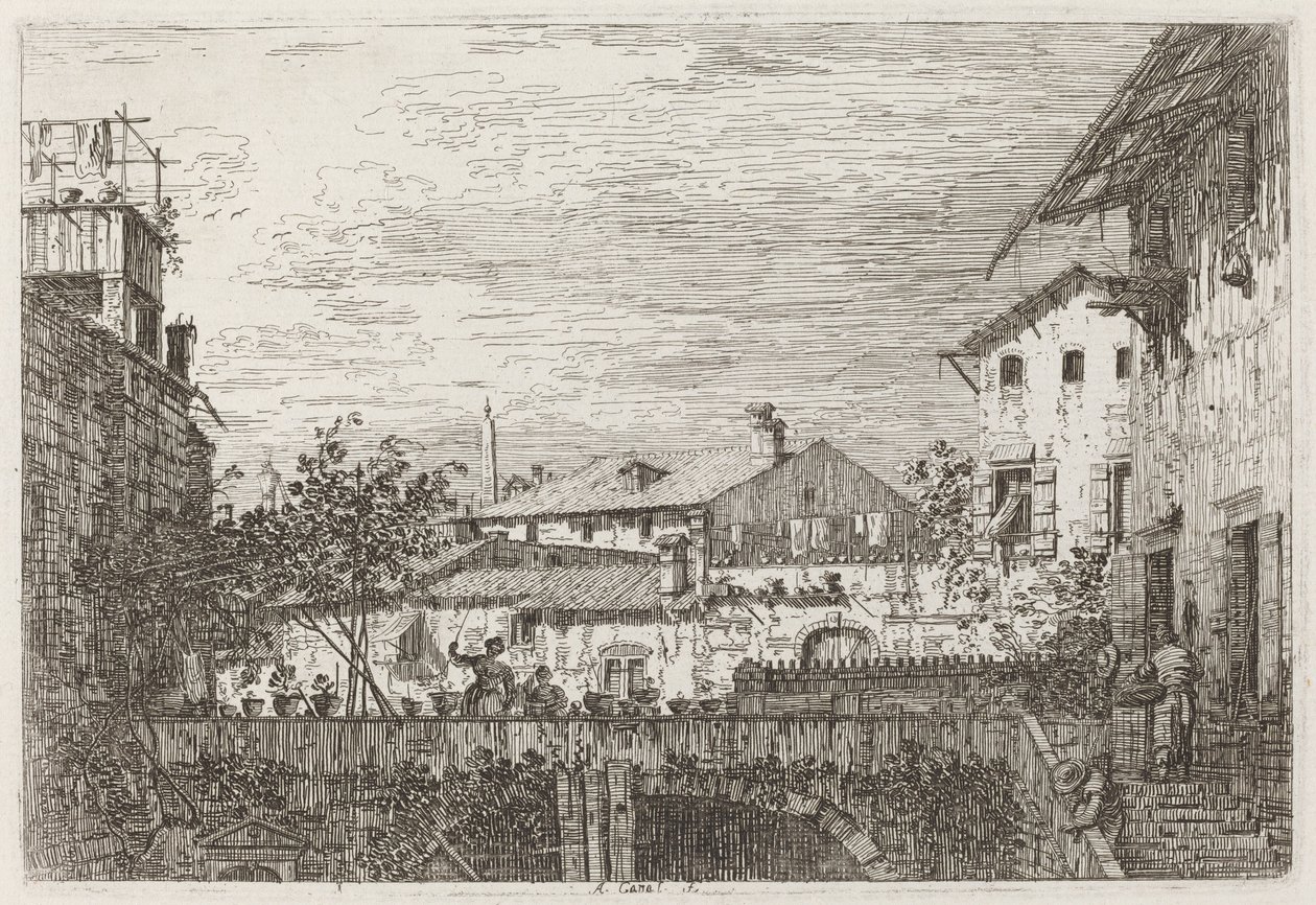 阳台[右下]，约1735-1746。 作者 卡纳莱托