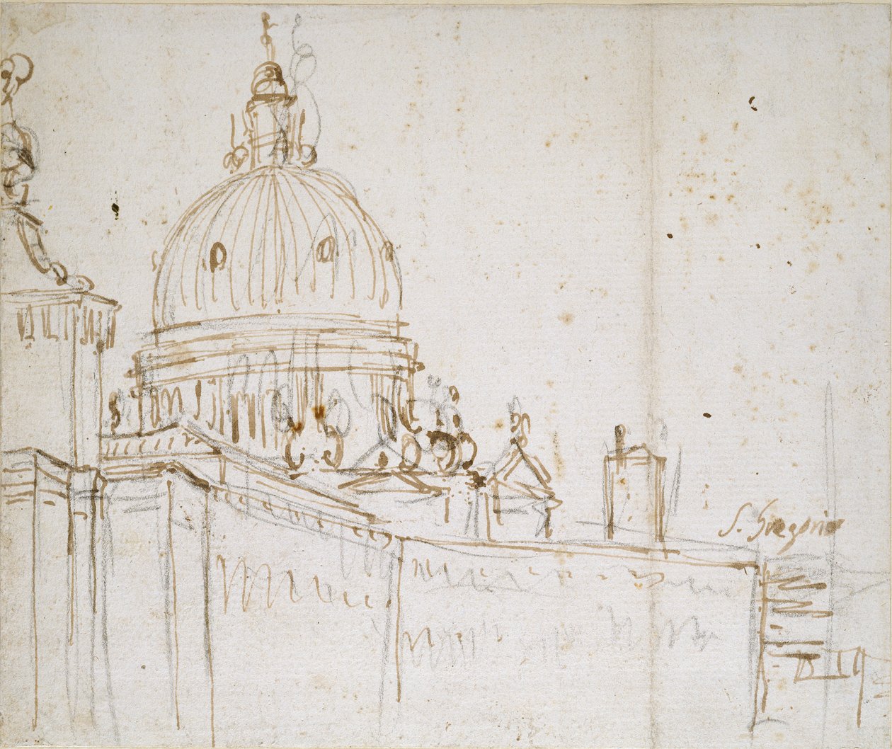 威尼斯：Dogana di Mare和S. Maria della Salute，18世纪中期 作者 卡纳莱托