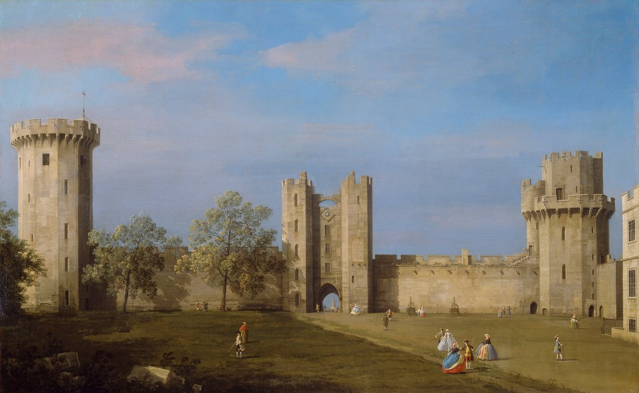 沃里克城堡，外院东边，1752年 作者 乔瓦尼·安东尼奥运河（Canaletto）