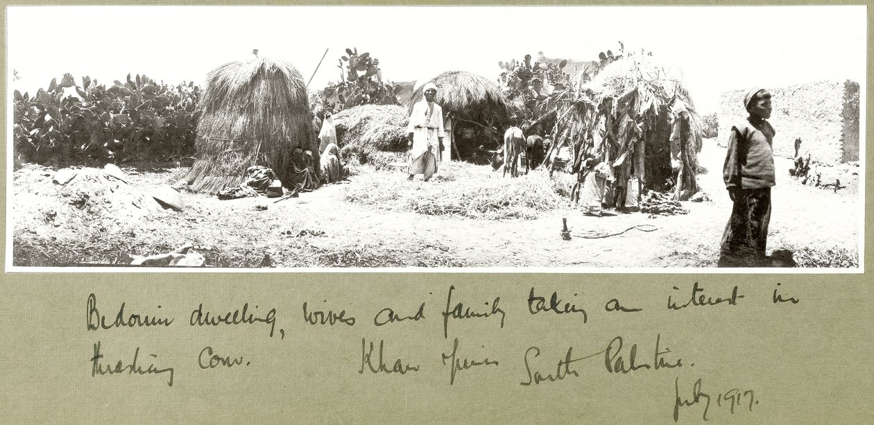 贝都因人的家庭和住所，汗尤尼斯，1917年7月 作者 上尉亚瑟·罗兹（Arthur Rhodes）