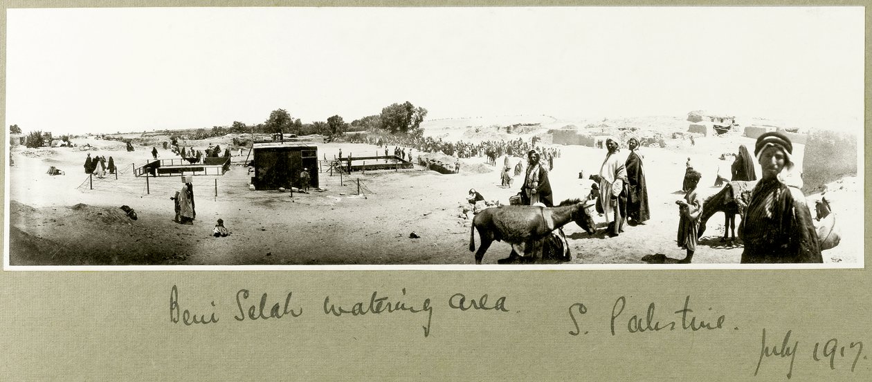 Beni Saleh浇水区，1917年7月 作者 上尉亚瑟·罗兹（Arthur Rhodes）
