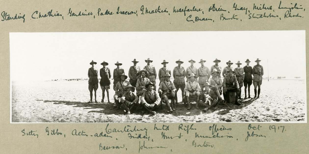 坎特伯雷骑兵步枪军官，1917年10月 作者 上尉亚瑟·罗兹（Arthur Rhodes）